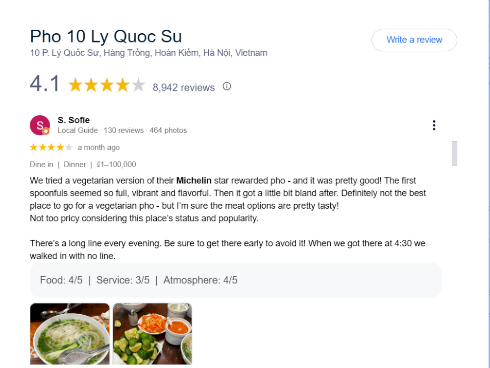 Reviews about Pho Ly Quoc Su 